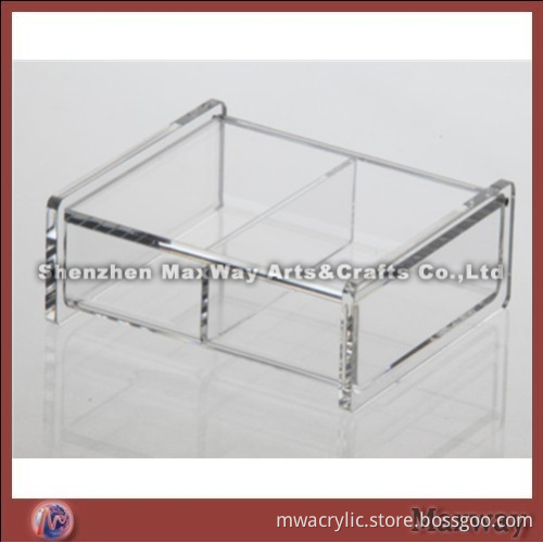 Mini ingenious clear 2-pocket acrylic name/business card holder/container